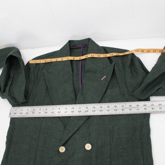 Studiosuits Sport Coat mens 40 Solbiati Tolomeo Linen Double Breasted peak lapel - Picture 10 of 16